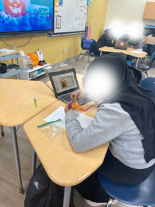 career technical education student working in classroom